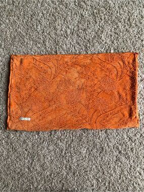 Magaschoni Home Orange Decorative Pillow Cover Lumbar Chenille Earthy Plant